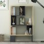 HANAH HOME Polica za knjige Keevy Anthracite Oak - slika 3