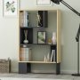 HANAH HOME Polica za knjige Keevy Anthracite Oak - slika 1