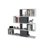 HANAH HOME Polica za knjige Karlin White Anthracite - slika 2