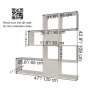 HANAH HOME Polica za knjige Karlin White Anthracite - slika 3