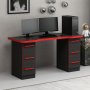 HANAH HOME Gejming sto Phoenix 3 Black Red - slika 4