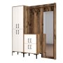 HANAH HOME Cipelarnik sa čivilukom Berlin ABC Walnut White - slika 5