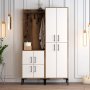 HANAH HOME Cipelarnik sa čivilukom Berlin BA Walnut White - slika 1