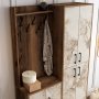 HANAH HOME Cipelarnik sa čivilukom Berlin BA Walnut White Marble - slika 4