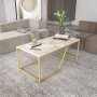 HANAH HOME Sto za dnevnu sobu Wendy White Gold - slika 3