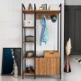 HANAH HOME Cipelarnik sa čivilukom Doga Walnut Black - slika 1