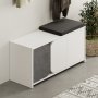HANAH HOME Cipelarnik sa čivilukom Moni Shoe Cabinet Hanger White Grey - slika 3
