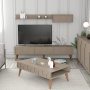 HANAH HOME Set za dnevnu sobu Lyon 3 Atlas Walnut - slika 1