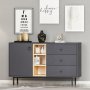 HANAH HOME Komoda Naturel Anthracite - slika 3