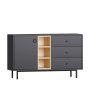 HANAH HOME Komoda Naturel Anthracite - slika 5