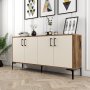 HANAH HOME Komoda Kiev 160 Walnut Cream - slika 2