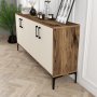 HANAH HOME Komoda Kiev 160 Walnut Cream - slika 3
