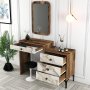 HANAH HOME Komoda sa ogledalom Lizbon 545 Walnut White - slika 3