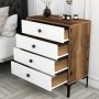 HANAH HOME Komoda Lizbon 537 Walnut White - slika 3