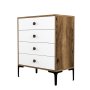 HANAH HOME Komoda Lizbon 537 Walnut White - slika 4