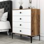 HANAH HOME Komoda Lizbon 537 Walnut White - slika 1