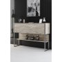 HANAH HOME Komoda Luxe Travertine Silver - slika 1