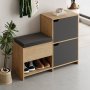 HANAH HOME Cipelarnik Haven Shoe Bench Oak Anthracite - slika 2