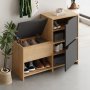 HANAH HOME Cipelarnik Haven Shoe Bench Oak Anthracite - slika 3