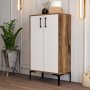 HANAH HOME Cipelarnik Prag Walnut White - slika 1