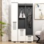 HANAH HOME Ormar za hodnik Asimo Ade Anthracite White - slika 1