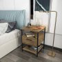 HANAH HOME Noćni stočić Alba Black Oak - slika 2