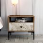 HANAH HOME Noćni stočić Lizbon 531 Walnut White - slika 2