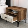 HANAH HOME Noćni stočić Lizbon 531 Walnut White - slika 3