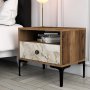 HANAH HOME Noćni stočić Lizbon 531 Walnut White - slika 1