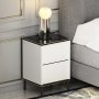 HANAH HOME Noćni stočić Imaj White Marble - slika 4