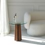 HANAH HOME Sto za dnevnu sobu Thales Walnut Transparent - slika 3