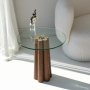 HANAH HOME Sto za dnevnu sobu Thales Walnut Transparent - slika 4