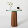 HANAH HOME Sto za dnevnu sobu Thales Walnut Transparent - slika 1
