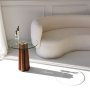 HANAH HOME Sto za dnevnu sobu Thales Walnut Transparent - slika 2