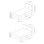 HANAH HOME Bračni krevet Motya 160 x 200 Anthracite - slika 4