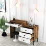HANAH HOME Sto za šminkanje Lizbon 551 Walnut White - slika 3