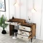 HANAH HOME Sto za šminkanje Lizbon 552 Walnut White - slika 3