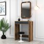 HANAH HOME Sto za šminkanje Lizbon Mirror Walnut Anthracite - slika 2