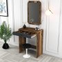 HANAH HOME Sto za šminkanje Lizbon Mirror Walnut Anthracite - slika 3