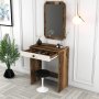 HANAH HOME Sto za šminkanje Lizbon Mirror Walnut Cream - slika 3