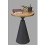 HANAH HOME Pomoćni stočić Kule Natural Black - slika 1