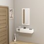 HANAH HOME Polica sa ogledalom Vien White - slika 3