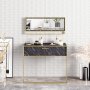 HANAH HOME Komoda Polka Aynalı Black - slika 2