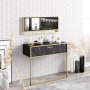 HANAH HOME Komoda Polka Aynalı Black - slika 1