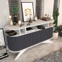 HANAH HOME Komoda Stor White Anthracite - slika 2