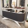 HANAH HOME Komoda Stor White Anthracite - slika 3