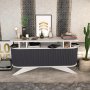 HANAH HOME Komoda Stor White Anthracite - slika 1