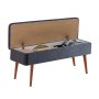 HANAH HOME Trpezarijska klupa Vina 1048 2 WalnutDark Blue - slika 3