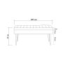HANAH HOME Trpezarijska klupa Vina 1048 2 WalnutDark Blue - slika 4
