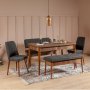 HANAH HOME Trpezarijska klupa Vina Bench Anthracite Walnut - slika 2